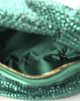 Crystal Embellished Satin Mini Hotfix Jodie Emerald