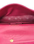 Tweed Quilted Medium Double Flap Fuchsia