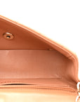Lambskin Quilted Mini Rectangular Flap Brown