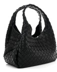 Nappa Intrecciato Small Campana Shoulder Bag Black