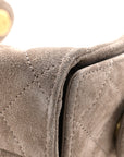 Suede Quilted Mini CHNL 25 Handbag Dark Grey