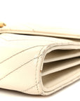 Calfskin Matelasse GG Marmont Chain Wallet Mystic White