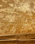 Metallic Satin Lambskin Intrecciato Long Andiamo Top Handle Clutch Gold