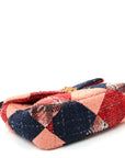 Tweed Quilted Medium CHNL 19 Flap Red Navy Multicolor