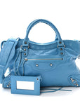 Agneau Classic Silver Hardware City Bleu Azur Clair