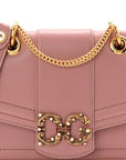 DOLCE GABBANA Smooth Calfskin Small DG Amore Envelope Bag Pink