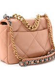 Lambskin Quilted Medium CHNL 19 Flap Beige