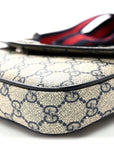 GG Supreme Monogram Textured Dollar Calfskin Web Mini Ophidia Envelope Shoulder Bag Beige Blue