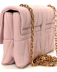 Lambskin Quilted Mini Kleio Crossbody Bag Light Pink