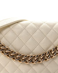 Caviar Quilted Medium Boy Flap White