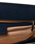 Textured Calfskin Web Medium Ophidia Chain Shoulder Bag Blue Agata