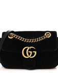Velvet Matelasse Mini GG Marmont Shoulder Bag Black