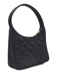 Tessuto Nylon Stitched Shoulder Bag Black