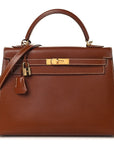 Veau Grain Lisse Kelly Sellier 32 Noisette
