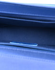 Caviar Quilted Small Business Affinity Flap Dark Blue
