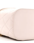 Lambskin Quilted Trendy Vanity Case Lilac