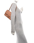 Lambskin Quilted Medium Double Flap Brown