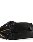 Shiny Grained Calfskin Macrocannage Medium D-Journey Bag Black