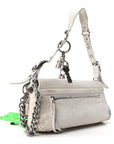 Agneau Arena Charms Small Le Cagole Sling Bag Optic White