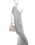 Crystal Vitello Laminato FF Petite Peekaboo I SEE U Satchel Crystal Argento