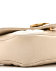 Calfskin Matelasse Super Mini GG Marmont Shoulder Bag White