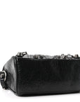 Agneau Arena Crystal Neo Nano Cagole Handbag Black