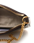 GG Supreme Monogram Textured Dollar Calfskin Mini Ophidia Chain Bag Beige Ebony