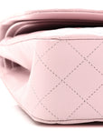 Caviar Quilted Medium Double Flap Light Pink
