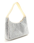 Satin Crystal Mini Re-Edition 2000 Bag White