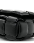 Lambskin Maxi Intreccio Padded Chain Cassette Crossbody Bag Black