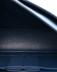 Caviar Quilted Medium Double Flap Navy