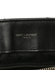 Grain de Poudre Calfskin Y Quilted Monogram Medium Loulou Chain Satchel Black