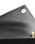 Velvet Tri-Quilt Monogram Medium College Bag Black