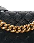 Caviar Quilted Medium Boy Flap Black