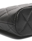 Caviar Quilted Classic Clutch With Chain Black