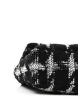 Tweed Quilted Large CHNL 19 Flap Black White