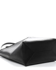 Shiny Calfskin Medium Puzzle Fold Tote Black