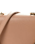 Soft Grained Goatskin Arrow Crossbody Bag With Chain Ballet Pink