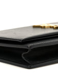 Smooth Calfskin Classic Monogram Kate Tassel Chain Wallet Black