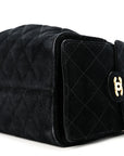 Suede Quilted Small CHNL 25 Handbag Black