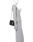 Grain De Poudre Medium Classic Monogram Kate Satchel Black White