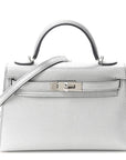 Metallic Chevre Chamkilight Mini Kelly Sellier 20 Argent