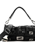 Econyl Cuoio Romano Multipocket Baguette Black