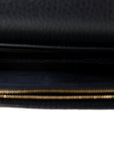 GG Supreme Monogram Textured Dollar Calfskin Mini GG Marmont Chain Wallet Beige Blue