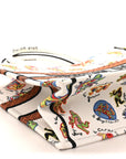 Canvas Embroidered Dragon Zodiac Medium Book Tote White Multicolor