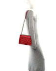 Patent Calfskin New Medium Plexiglass Boy Flap Red