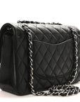 Lambskin Quilted Medium Double Flap Black