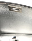 Crystal Vitello Laminato FF Petite Peekaboo I SEE U Satchel Crystal Argento