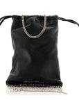 Nappa Starlight Crystal Fringe Trick Pouch On Strap Black