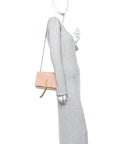 Snakeskin Medium Classic Monogram Kate Tassel Satchel Beige